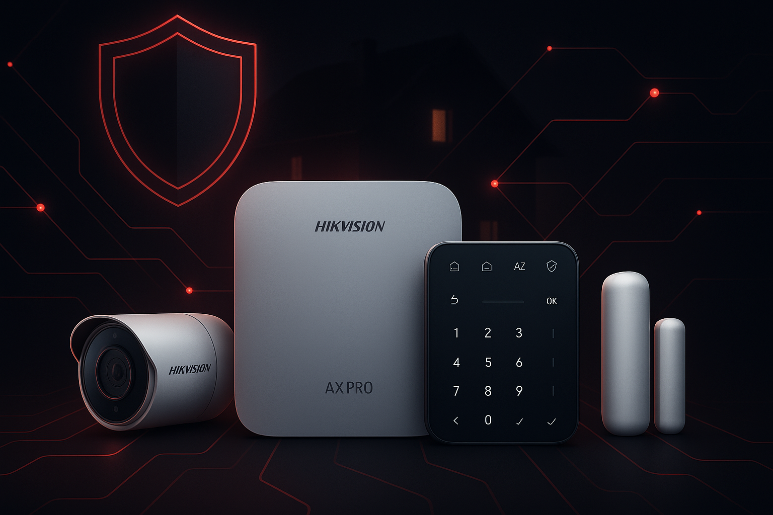 Hikvision AX PRO központ és érzékelők illusztráció